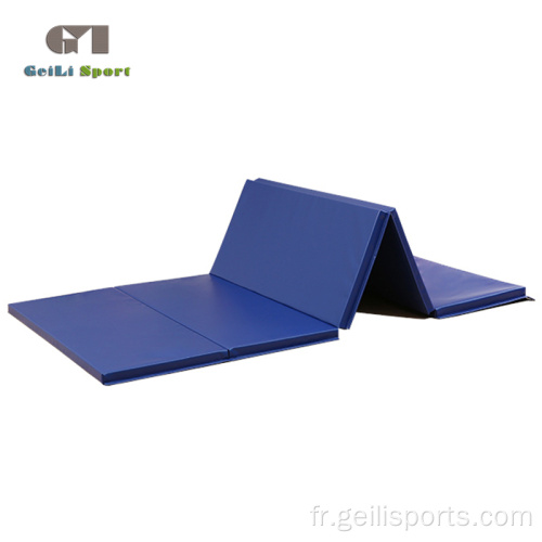 Tapis d&#39;exercice de gymnastique bleu épais et pliable